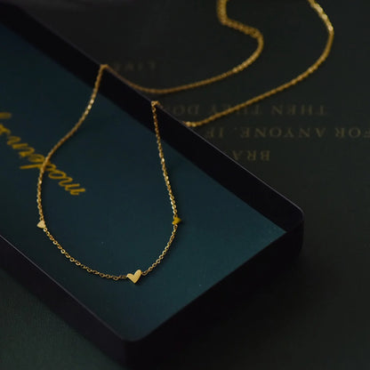 316L Stainless Steel Mini Heart Clavicle Chain Choker Necklace Women Chain Necklace Simple Jewelry