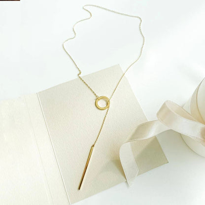 EMANCO Minimalist Round Rod Pendant Necklace Ladies Pearl Clavicle Necklace Leaf Long Chain Fashion Jewelry Statement Gift for H
